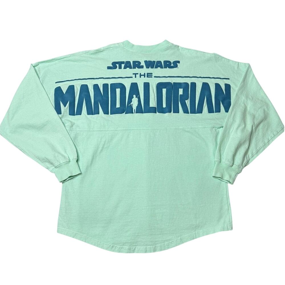 Disney Spirit Jersey Star Wars Mandalorian Grogu Mint Green XS Parks Metallic - Picture 2 of 8
